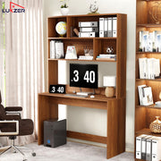 Lukzer Multi-Purpose Engineered Wood Study & Computer Desk with Bookshelf (ST-008/Oak Brown)