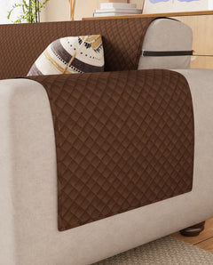 Lukzer Quilted Velvet Sofa Mat Caramel Brown (SC-222-01)