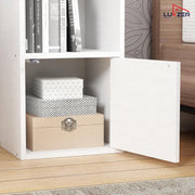 Lukzer Engineered Wood 2 Layer Storage Cabinet with Open Display Rack (MR-021/White)