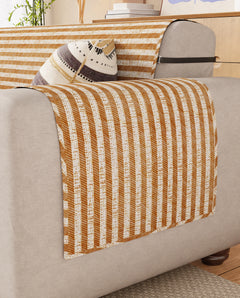 Lukzer Reversible Quilted Sofa Mat with Arms Optical Stripe (SC-184-01/A)