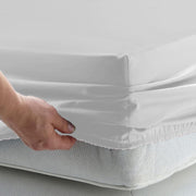 Lukzer Terry Cotton Waterproof Mattress Protector  White (MTP-WH-001)