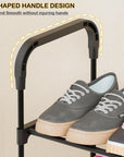 Dual Material Shoe Rack | (Black)