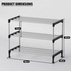 Lukzer Easy DIY Metal & Plastic Bookshelf/Storage Organizer – Black & Silver (3/4/5/6 Layers)