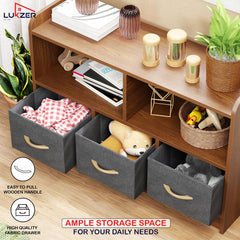Lukzer 2-Layer Engineered Wood 3 Drawers Bookshelf & Storage Organizer (MR-025/Oak Brown)