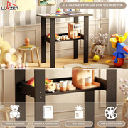 Lukzer Engineered Wood Kids Study Table with Open Shelf (ST-004S/Black)