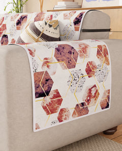 Lukzer Reversible Quilted Sofa Mat with Arms Marble Mesh (SC-204-01)