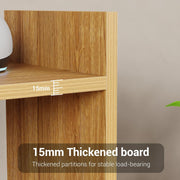 Lukzer Adjustable 5-Tier Bookshelf Multi-Functional Storage Rack Engineered Wood (MR-011/Oak Light)