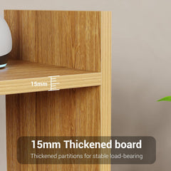 Lukzer Adjustable 5-Tier Bookshelf Multi-Functional Storage Rack Engineered Wood (MR-011/Oak Light)
