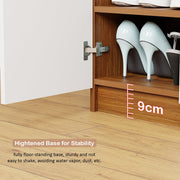 Lukzer 4-Tier Engineered Wood Shoe Organizer Rack Shelf with Door (SR-003/Oak Brown)
