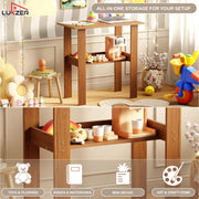 Lukzer Engineered Wood Kids Study Table with Open Shelf (ST-004S/Oak Brown)