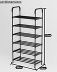 Dual Material Shoe Rack | (Black)