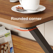 Lukzer Modern Engineered Wood Computer Desk with Bookshelf Oak Brown Top & Black Frame (MST-001)