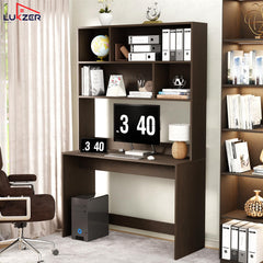 Lukzer Multi-Purpose Study & Computer Desk with Bookshelf Made with Engineered Wood (ST-008/Wenge)