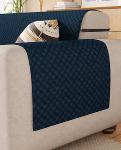 Lukzer Quilted Velvet Sofa Mat Blue Indigo (SC-197-01)