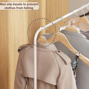 Lukzer Minimalist Single Rod Garment Stand with Coat Hanger – Modern Look (Black/White, 150x81.5x41.5cm)
