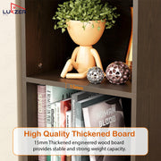 Lukzer Multipurpose Bookshelf Engineered Wood Closed Back Rack (MR-006/Wenge)