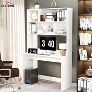 Lukzer Multi-Purpose Study & Computer Desk with Bookshelf Made with Engineered Wood (ST-008/White)