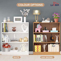 Lukzer 3‑Tier Engineered Wood Multipurpose Open Storage Organizer (MR‑014/White)