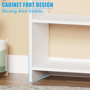 Lukzer 3‑Layer Rounded Edges Engineered Wood Open Rack Cabinet Bookshelf (MR‑016/White)