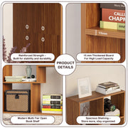 Lukzer 8 Shelves Modern Engineered Wood Book Shelf with Storage Display Rack (MR-004/Oak Brown)