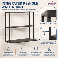 Lukzer Wall Mounted Study Table with Multipurpose Storage Shelves (MMR-007/Black & Black)