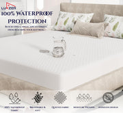 Lukzer Quilted Cotton Waterproof Mattress Protector   White (MTP-QWH-001)