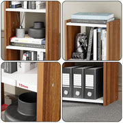 Lukzer Dual Tone Engineered Wood 5-Layer Bookshelf Easy to Assemble (MR-013/White & Oak Brown)