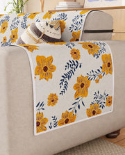 Lukzer Reversible Quilted Sofa Mat with Arms Brick Bloom (SC-201-01)