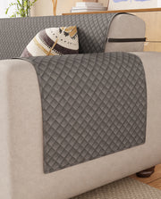 Lukzer Quilted Velvet Sofa Mat Silver Dust (SC-196-01)
