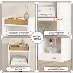 Lukzer 3 Layer Engineered Wood Multipurpose Rack Bookshelf Organizer Stand (MR-010/White)