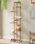 Lukzer Multipurpose Standing Shelf Rack for Kitchen Organizer | Bamboo Storage Rack for for Books, Plants, Decor & More | Lightweight, Durable Organizer for Living Room, Balcony & Office - (2,3,5,6 Tier)