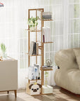 Lukzer Multipurpose Standing Shelf Rack for Kitchen Organizer | Bamboo Storage Rack for for Books, Plants, Decor & More | Lightweight, Durable Organizer for Living Room, Balcony & Office - (2,3,5,6 Tier)