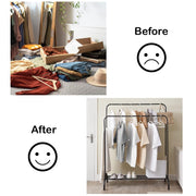 Lukzer Heavy-Duty Double Garment Rack with Bottom Storage – (MGS-002)(White, Gold, Black, Rose Gold, Silver)