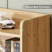 Lukzer Engineered Wood 6 Tier Bookcase Open Storage Cabinet (MR-007/Oak Light )