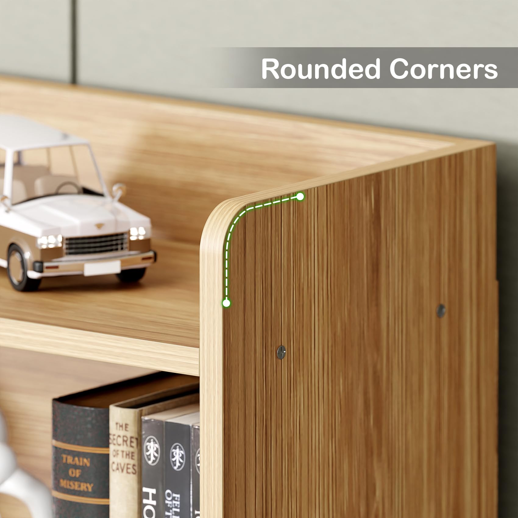 Lukzer Engineered Wood 6 Tier Bookcase Open Storage Cabinet (MR-007/Oak Light )