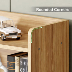 Lukzer Engineered Wood 6 Tier Bookcase Open Storage Cabinet (MR-007/Oak Light )