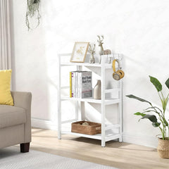 Lukzer 3-Tier Multipurpose Metal & Wood Kitchen Storage Rack (MKR-003/White & White)
