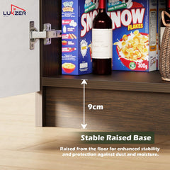Lukzer 4-Tier Engineered Wood Shoe Organizer Rack Shelf with Door (SR-003/Wenge)