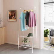 Lukzer Modern Metal Garment Rack with 2 Bottom Shelves – A-Shape - Frame Design (Black/White)