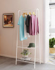 Garment Stand with 2 Bottom Shelves (A-Shape/Metal)