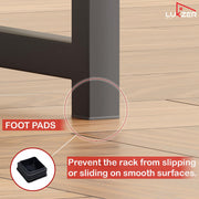 Lukzer 1-Tier Multipurpose Metal & Wood Kitchen Storage Rack (MKR-001/Oak Light with Black)