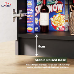Lukzer 4-Tier Engineered Wood Shoe Organizer Rack Shelf with Door (SR-003/Black)