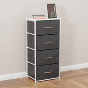 Lukzer 4-Drawer Fabric Storage Organizer for Closet (MMR-002/White & White)