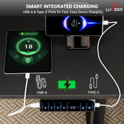 Lukzer Electric Height Adjustable Desk with Monitor Riser USB & Type-C Sit-Stand Table (EST-004/Black & Black)