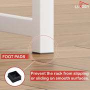 Lukzer 1-Tier Multipurpose Metal & Wood Kitchen Storage Rack (MKR-001/Oak Light with White)