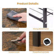 Lukzer 4-tier Metal & Wooden Multipurpose Storage Organiser Rack (Black)