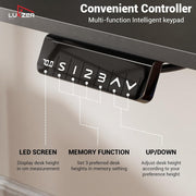 Lukzer Dual Motor Electric Height Adjustable Desk th Memory Controller Standing Table EST-002/Black & Black)