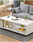 Center Table with Open Storage & Wheels | (CT-003)