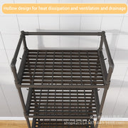 Lukzer Modular Kitchen Storage Rack Plastic & Metal Organizer (4-Tier/PMR-005/Black)