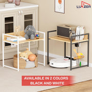 Lukzer 1-Tier Multipurpose Metal & Wood Kitchen Storage Rack (MKR-001/Oak Light with Black)